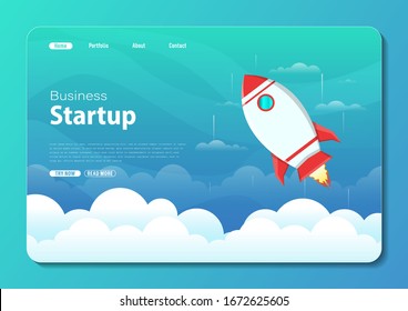 Landing page with rocket shape