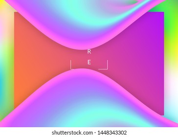 Landing page. Round website, screen template. Vivid gradient mesh. Holographic 3d backdrop with modern trendy blend. Landing page with liquid dynamic elements and fluid shapes.