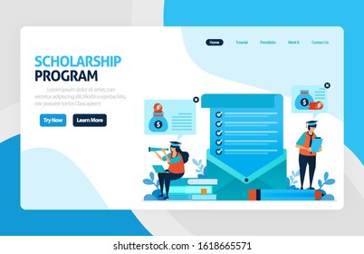Landing page for scholarship education program, open donations and funding for outstanding student, Low interest loans for educational institutions, tuition fees. for banner, web, website, mobile apps