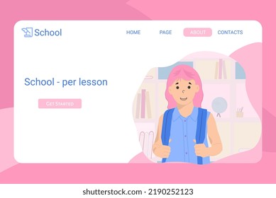 landing page for the school's website