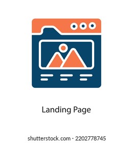 Landing Page Solid Vector Icon Design illustration on White background. EPS 10 File