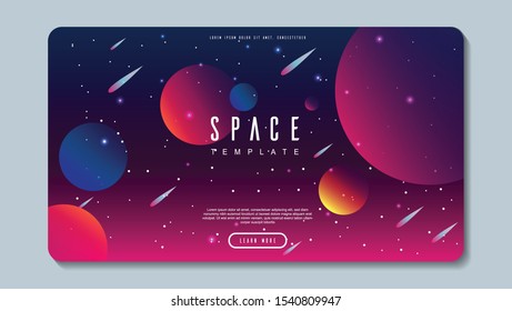 LAnding page with space and comet concept