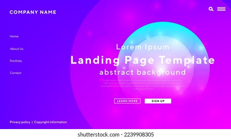 landing page with sphere and radius diamond pattern science menu interactive theme background for website UI , Annual reports, flyer, poster, cover friendly use vectorEPS.