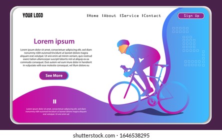 Landing page sport (Bycycle Edition) web design vector, for your web, online shop and more, modern vector illustration and easy for edit