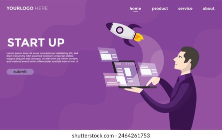 Landing page start up information technology