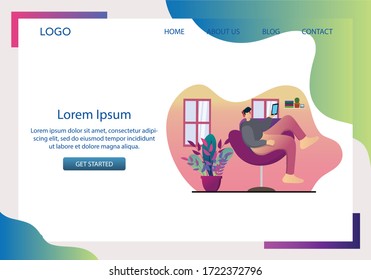 Landing Page Stay Home Concept Design