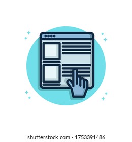 Landing Page Symbol Vector Icon. Website Template Illustration Conceptual