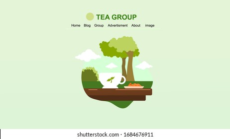 Landing Page tea group vector for tea community