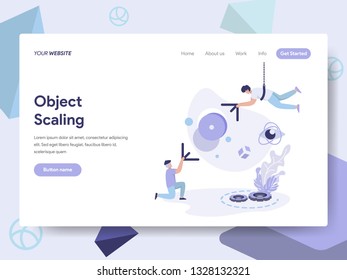 Landing page template of 3d Scale modification Illustration Concept. Isometric flat design concept of web page design for website and mobile website.Vector illustration