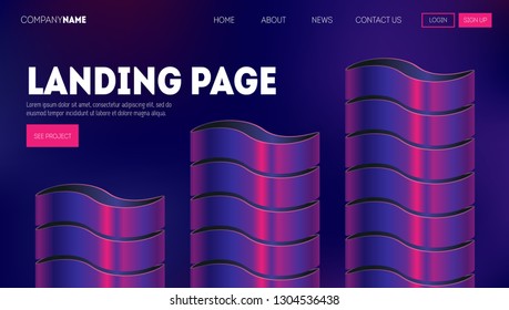 Landing page template. Abstract background design.
