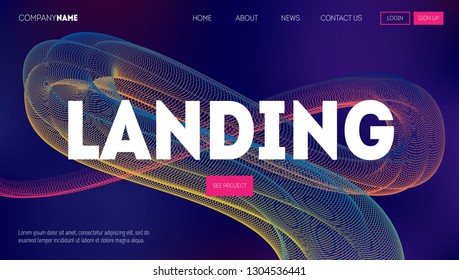 Landing page template. Abstract background design.
