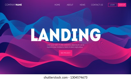 Landing page template. Abstract background design. 
