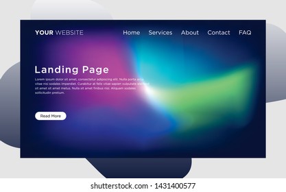 landing page template with abstract background