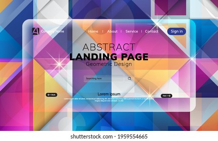 Landing page template - Abstract design geometric shapes - Colorful gradients color. Vector illustrator 