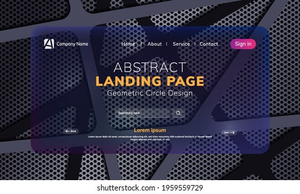 Landing page template - Abstract design geometric shapes - Metal modern style. Vector illustrator 