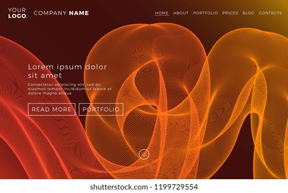 landing page template with abstract fluid shapes. modern concept of web page design for website and mobile website. easy to edit and customize vector illustration
