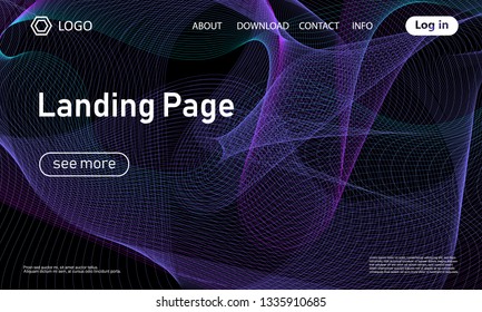 Landing page template. Abstract fluid background. Flow design. Vector illustration.