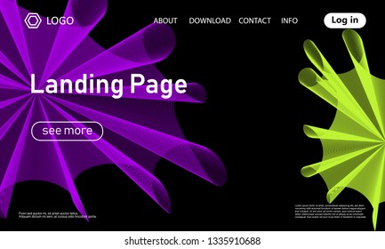 Landing page template. Abstract fluid background. Flow design. Vector illustration.