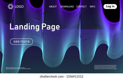 Landing page template. Abstract fluid background. Flow design. Vector illustration.