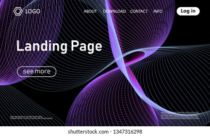 Landing page template. Abstract fluid background. Flow design. Vector illustration.