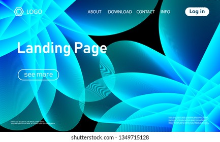 Landing page template. Abstract fluid background. Flow design. Vector illustration.