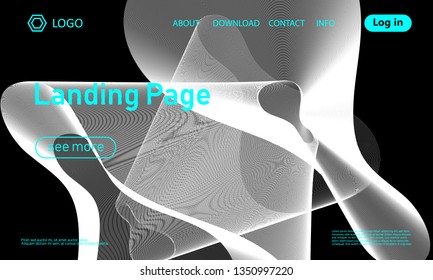 Landing page template. Abstract fluid background. Flow design. Vector illustration.
