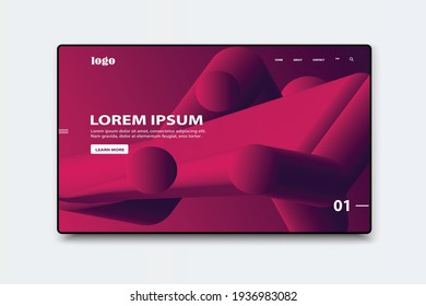 Landing page template with abstract shapes for business website design