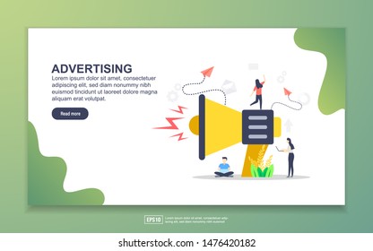 Landing page template of advertising. marketing strategy, online advertising. Modern flat design concept of web page design for website and mobile website. Easy to edit and customize.