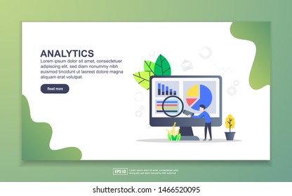 Landing page template of analytics. Modern flat design concept of web page design for website and mobile website. Easy to edit and customize