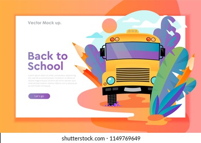 Landing page template of Back to school. Modern flat design concept of web page design for website and mobile website. Easy to edit and customize. Vector illustration.