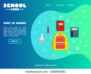 Landing page template of Back to school. Modern flat design concept of web page design for website and mobile website. Easy to edit and customize. Vector illustration.