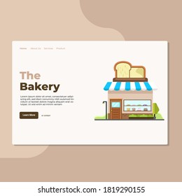 Landing page template of Bakery. Modern flat design concept of web page design for website and mobile website. Easy to edit and customize. Vector Illustration