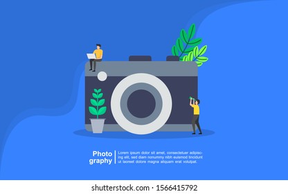 Landing page template of best moment. photography concept. Modern flat design concept of web page design for website and mobile website. Easy to edit and customize.
