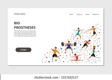 Landing page template of bio prostheses.  Vector illustration. 