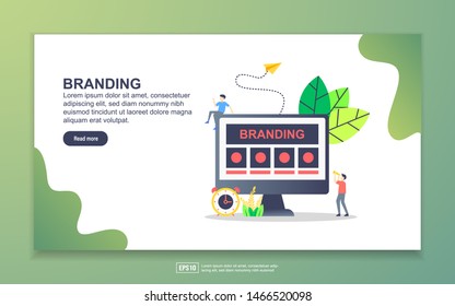 Landing page template of branding. Modern flat design concept of web page design for website and mobile website. Easy to edit and customize