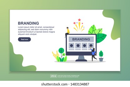 Landing page template of branding. Modern flat design concept of web page design for website and mobile website. Easy to edit and customize.