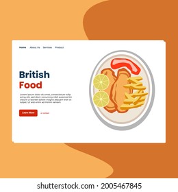 Landing page template of British Food. Modern flat design concept of web page design for website and mobile website. Easy to edit and customize. Vector illustration
