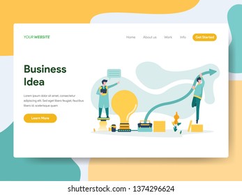 Landing page template of Business Idea Illustration Concept. Modern Flat design concept of web page design for website and mobile website.Vector illustration