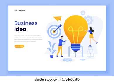 Landing page template of business idea. Modern flat design for websites, landing pages, UIs, mobile applications, posters, banners