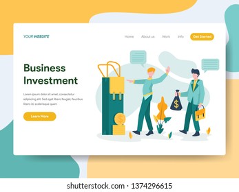 Landing page template of Business Investment Illustration Concept. Modern Flat design concept of web page design for website and mobile website.Vector illustration