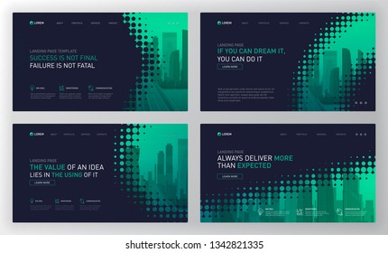 Landing page template for business. Modern web page design concept layout for website. Vector illustration. Brochure cover, web banner, website slide.