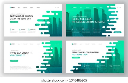 Landing page template for business. Modern web page design concept layout for website. Vector illustration. Brochure cover, web banner, website slide.