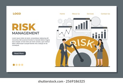 Landing page template for business risk management assessment, designed to evaluate, mitigate, and optimize risk strategies