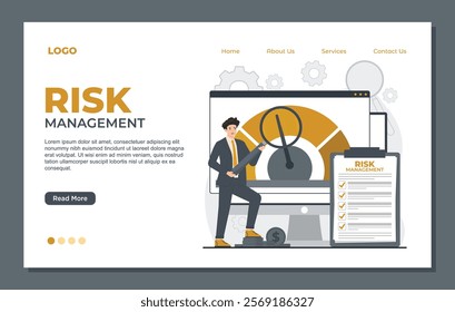 Landing page template for business risk management assessment, designed to evaluate, mitigate, and optimize risk strategies