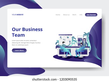 Landing page template of Business Team Concept. Modern flat design concept of web page design for website and mobile website.Vector illustration