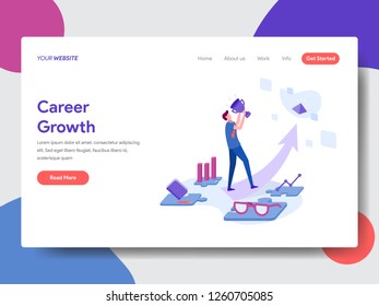 Landing page template of Career Development Concept. Modern flat design concept of web page design for website and mobile website.Vector illustration