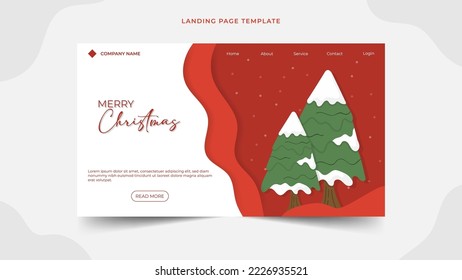 Landing page template for christmas season celebration, best Modern web page design concept layout for website, Brochure cover, banner, slide show.