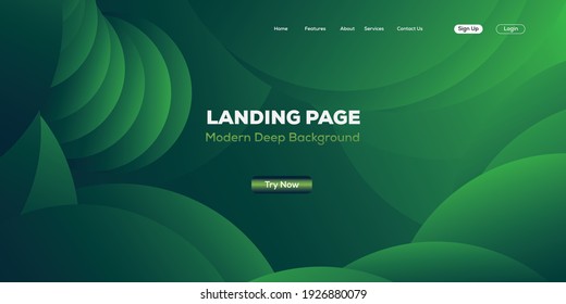 Landing page template with circles shapes patterns for business website design. Eps10 vector illustration