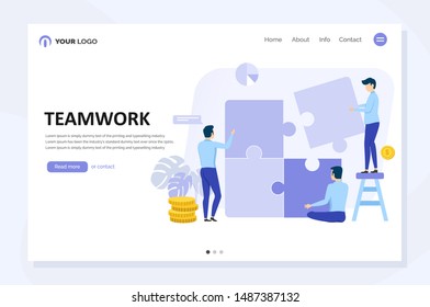 Landing page template of Collaborative Environment Illustration Concept.