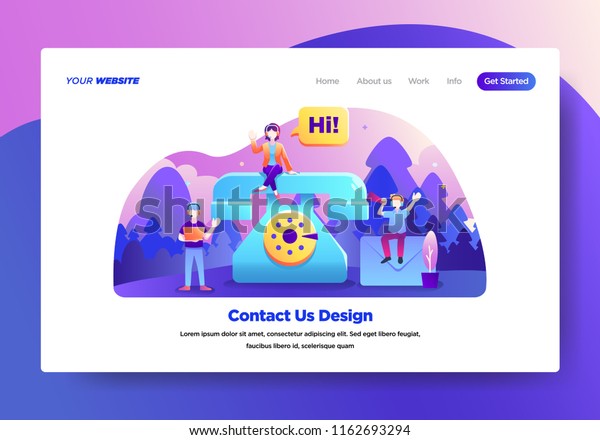 landing-page-template-of-contact-us-modern-flat-design-concept-of-web